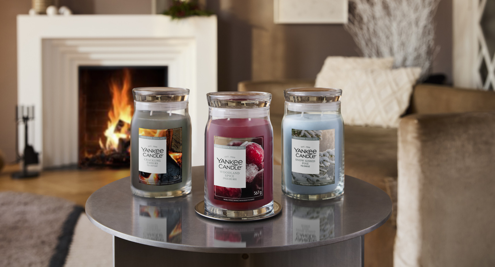 Yankee Candle Glowing Moments kollekció – Crackling Embers, Woodland Spice és Snow-Kissed Pine